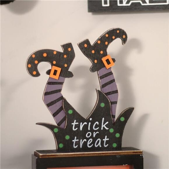 5pcs Halloween Wooden Decorations, Halloween Tabletop Centerpiece - Picture 3 of 7
